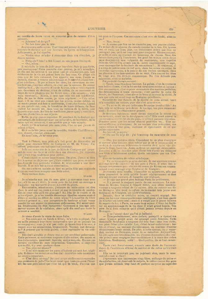 Page 7 du journal L'ouvrier du 6 novembre 1912.