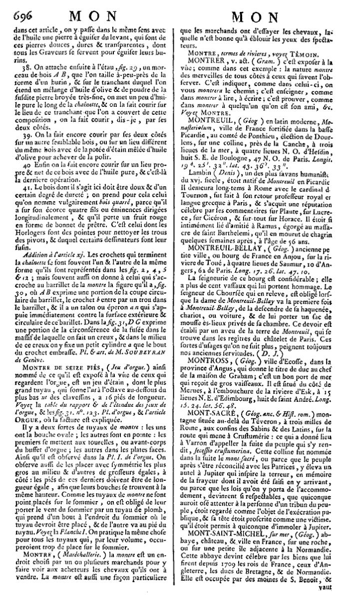 Page 696 du 10e tome de l’Encyclopédie de Diderot et d’Alembert.