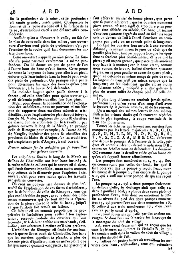 Page 48 du 1er tome de l'Encyclopédie méthodique, ou par ordre de matières.
