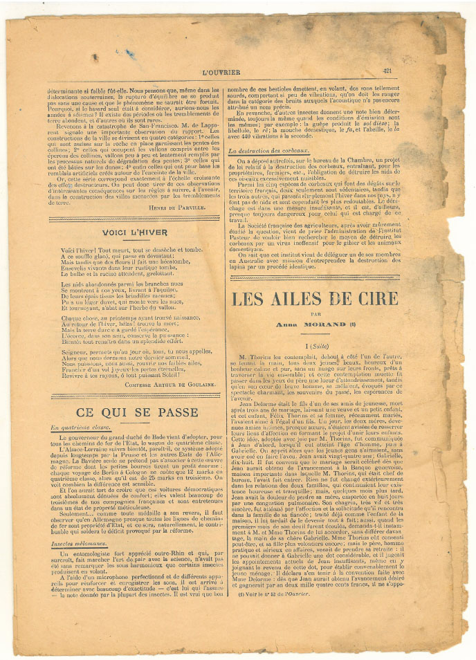 Page 5 du journal L'ouvrier du 31 octobre 1906.