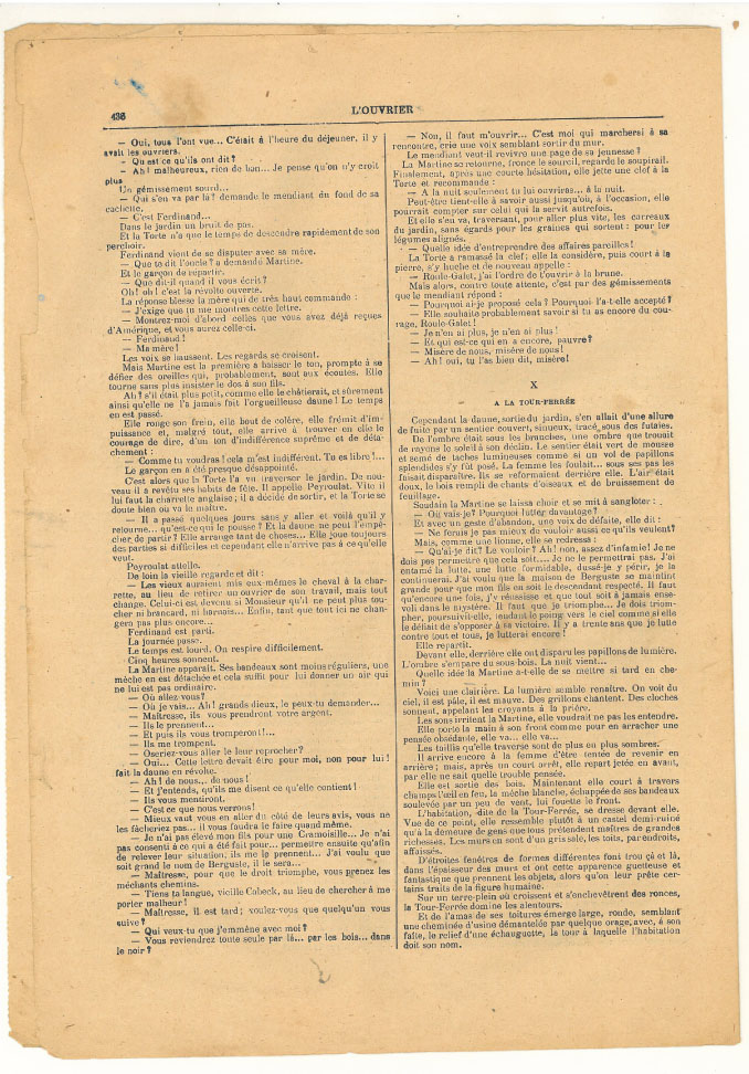 Page 4 du journal L'ouvrier du 6 novembre 1912.