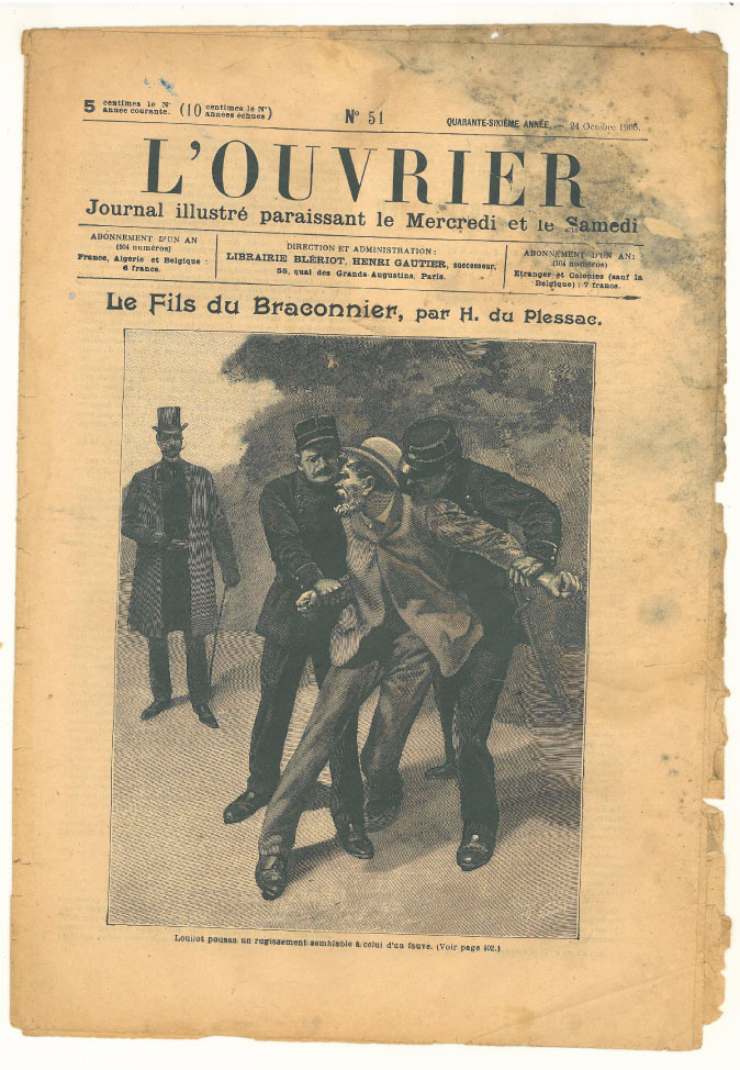 Page 1 du journal L'ouvrier du 24 octobre 1906.