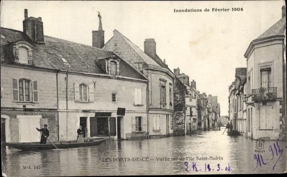 Fichier:Pontsdece saint-aubin inondation 1904.jpg