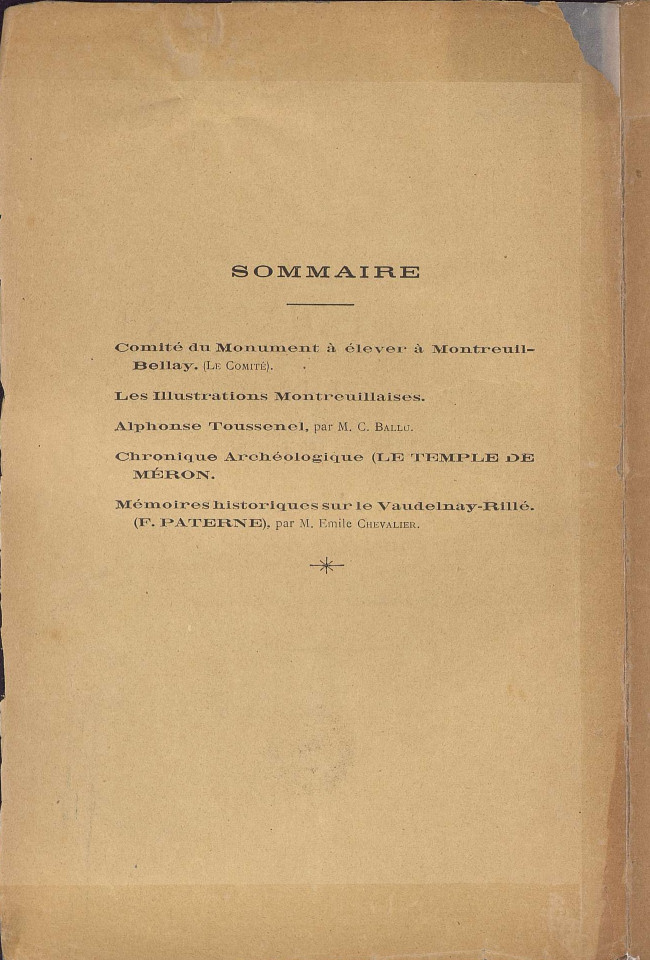 Périodique Revue poitevine et du Saumurois d'août 1897.
