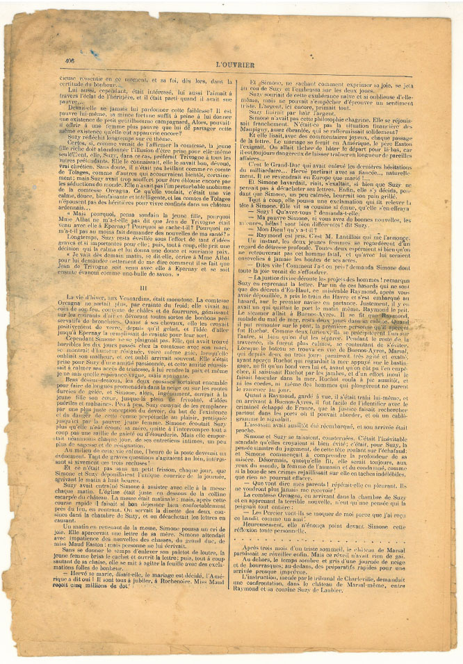 Page 6 du journal L'ouvrier du 24 octobre 1906.