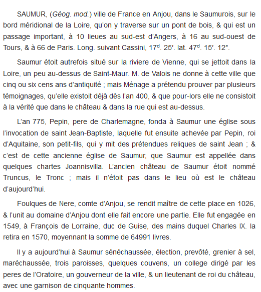 Page 717 du 14e tome (Saumur) de l’Encyclopédie de Diderot.