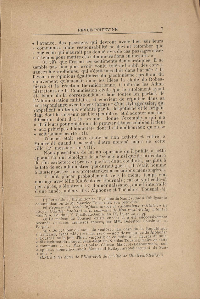 Périodique Revue poitevine et du Saumurois d'août 1897.