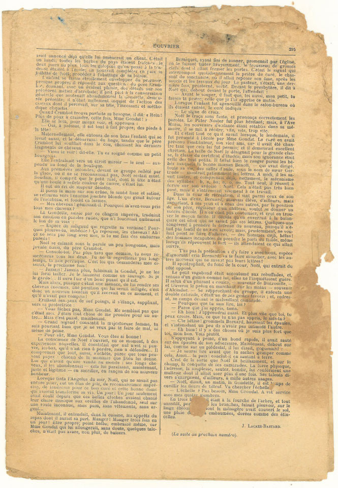 Page 7 du journal L'Ouvrier du 6 septembre 1913.