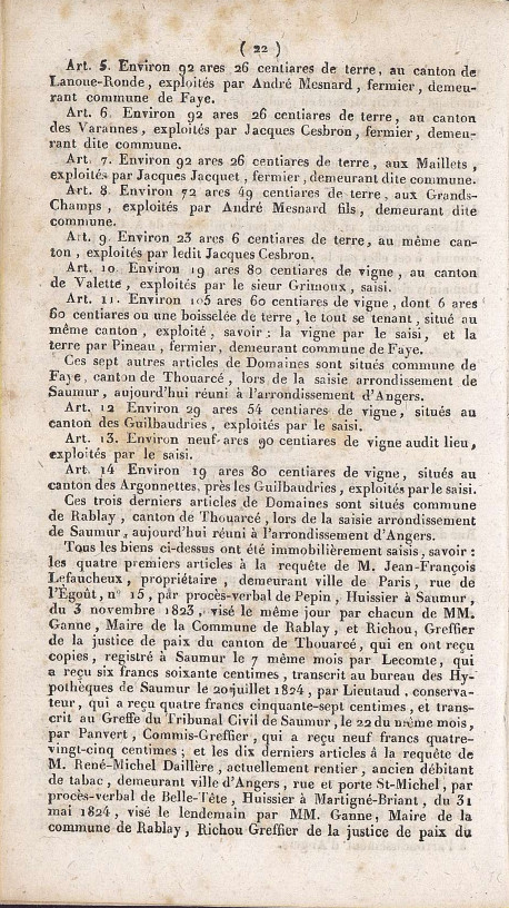 Page 6 d'Affiches, annonces et avis divers de Saumur du 15 mai 1825.
