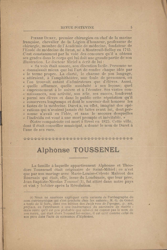 Périodique Revue poitevine et du Saumurois d'août 1897.