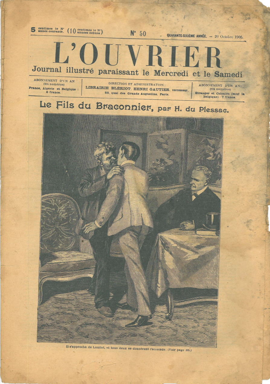 Page 1 du journal L'ouvrier du 20 octobre 1910.
