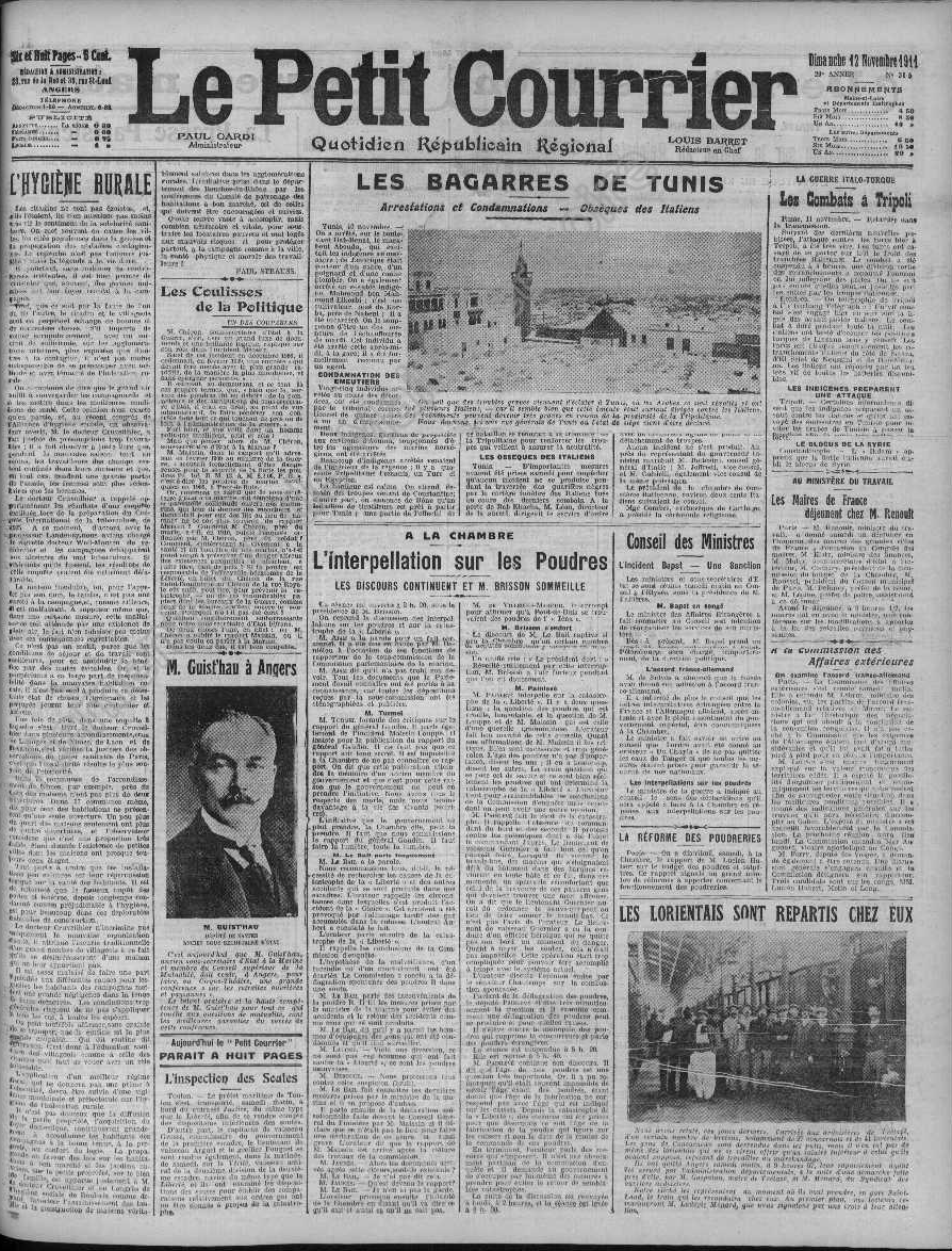 Journal Le Petit Courrier © Archives départementales de Maine-et-Loire