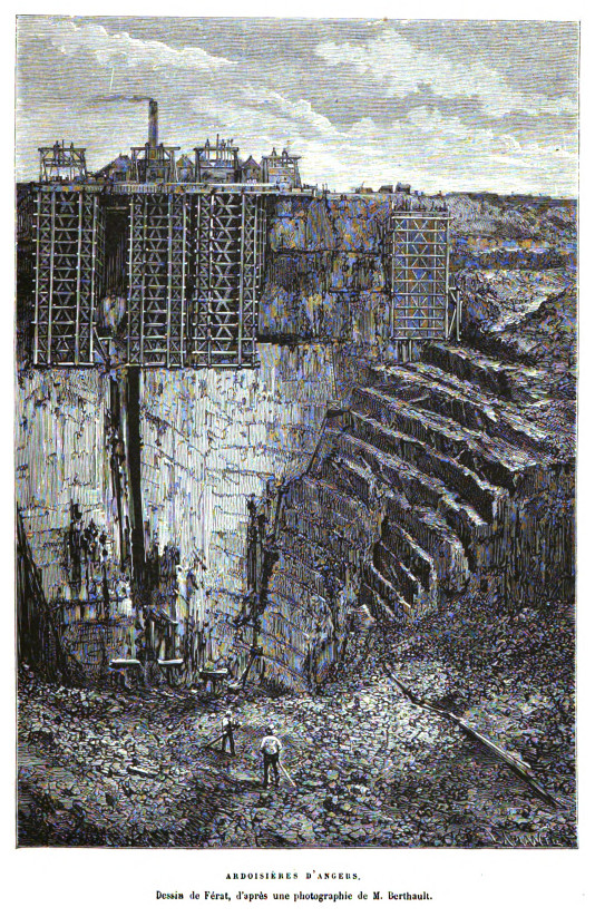 Dessin des ardoisières d'Angers.