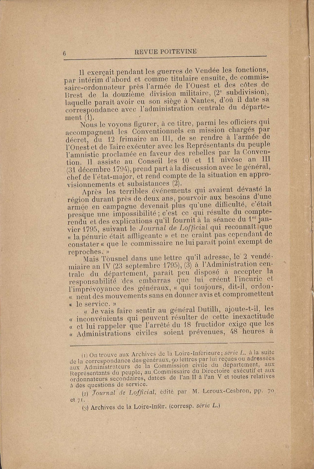 Périodique Revue poitevine et du Saumurois d'août 1897.