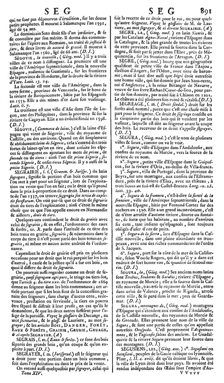 Page 891 du 14e tome de l’Encyclopédie de Diderot et d’Alembert.