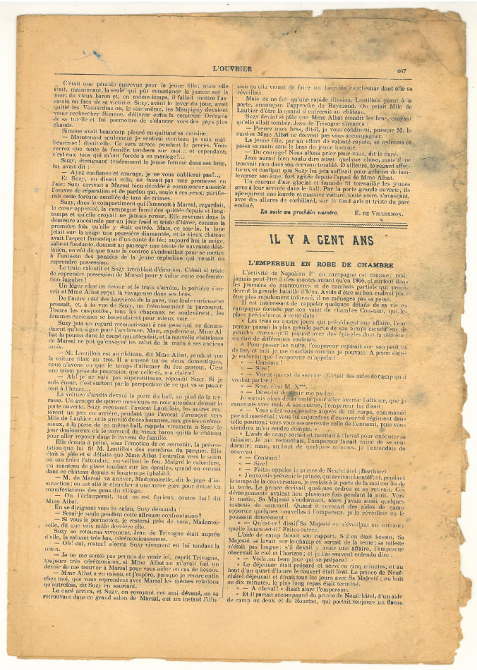 Page 7 du journal L'ouvrier du 24 octobre 1906.