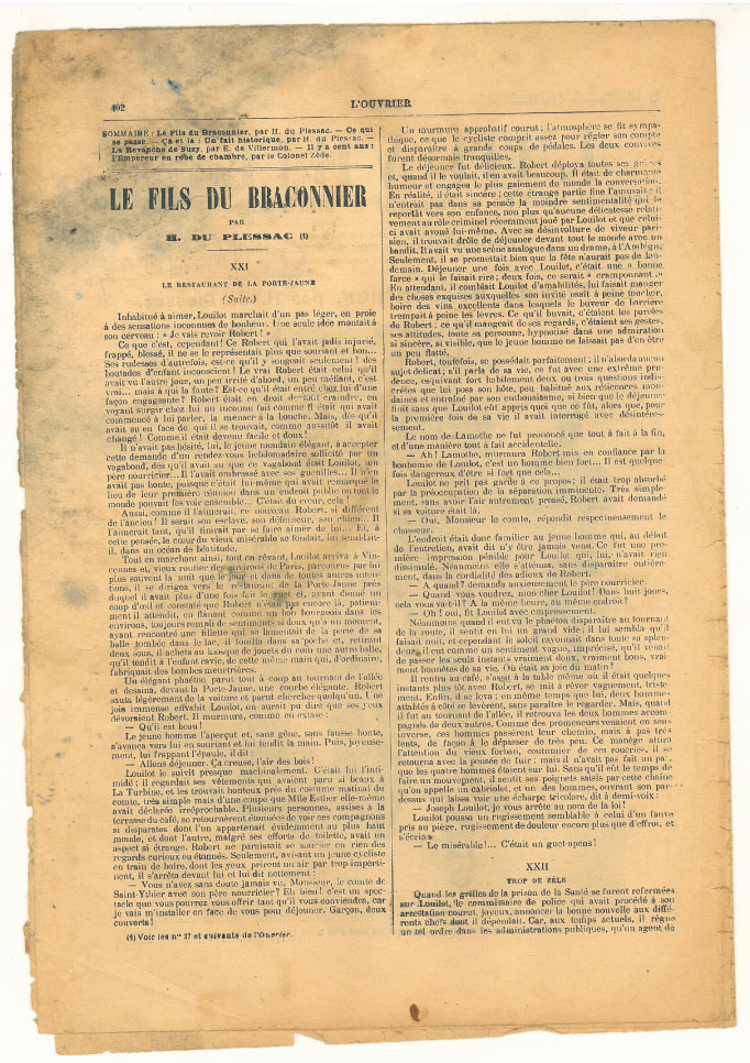 Page 2 du journal L'ouvrier du 24 octobre 1906.