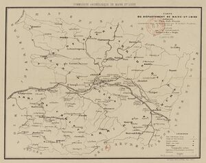 Carte des traces gallo-romaines en 1858.