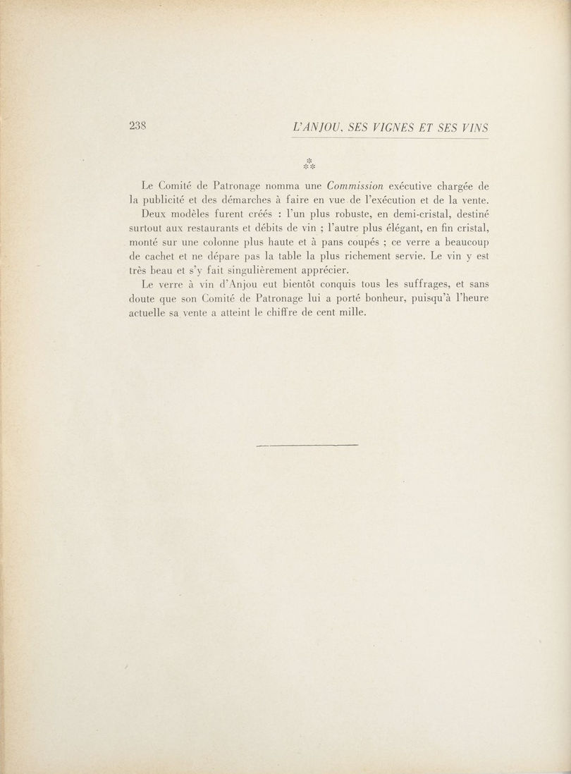 Page 238 de L'Anjou ses vignes et ses vins de Paul Maisonneuve.