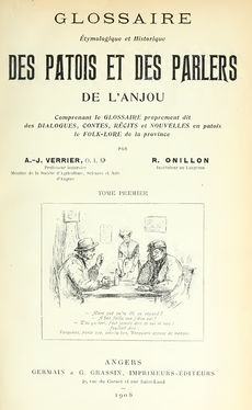 Page I du premier volume du glossaire de Verrier et Onillon