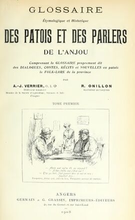 Page I du premier volume du glossaire de Verrier et Onillon