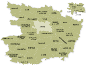 Carte des 41 cantons de Maine-et-Loire.