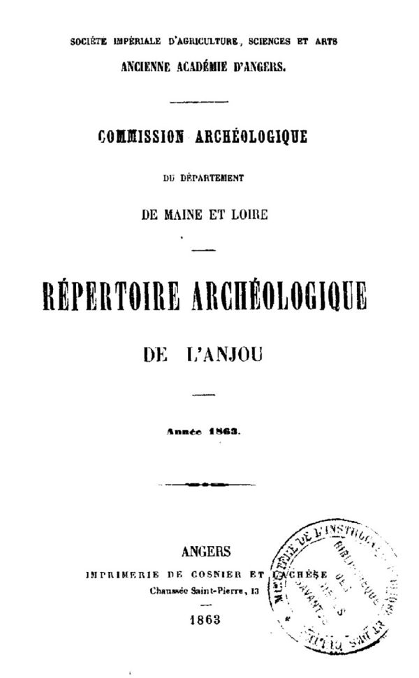 Couverture du répertoire archéologique.