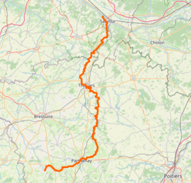Carte du cours du Thouet.