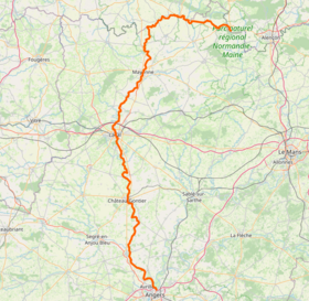 Carte du cours de la Mayenne.