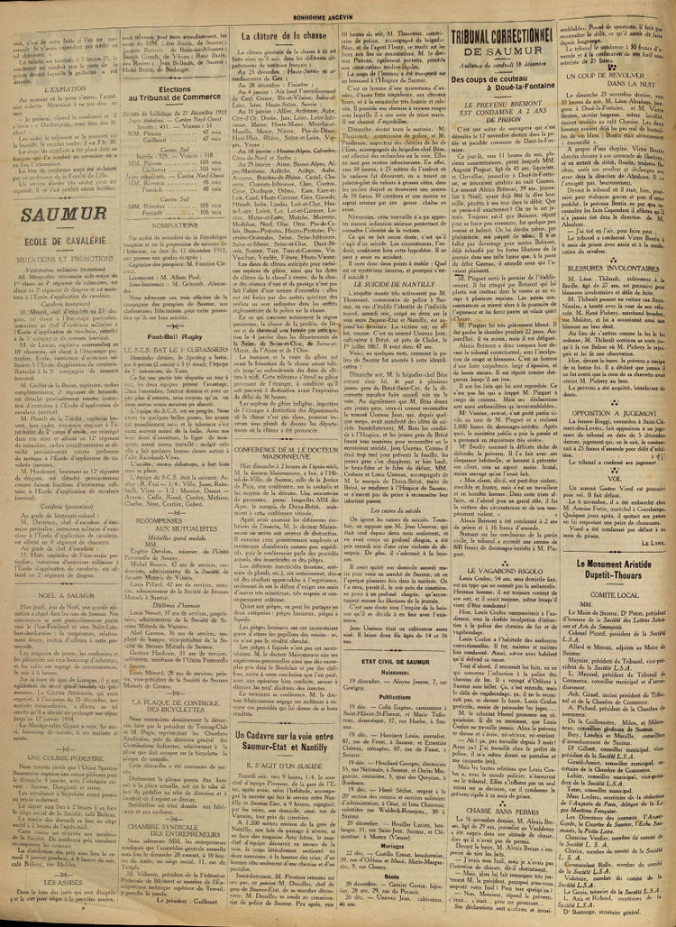 Page 2 du Bonhomme angevin du 28 décembre 1913.