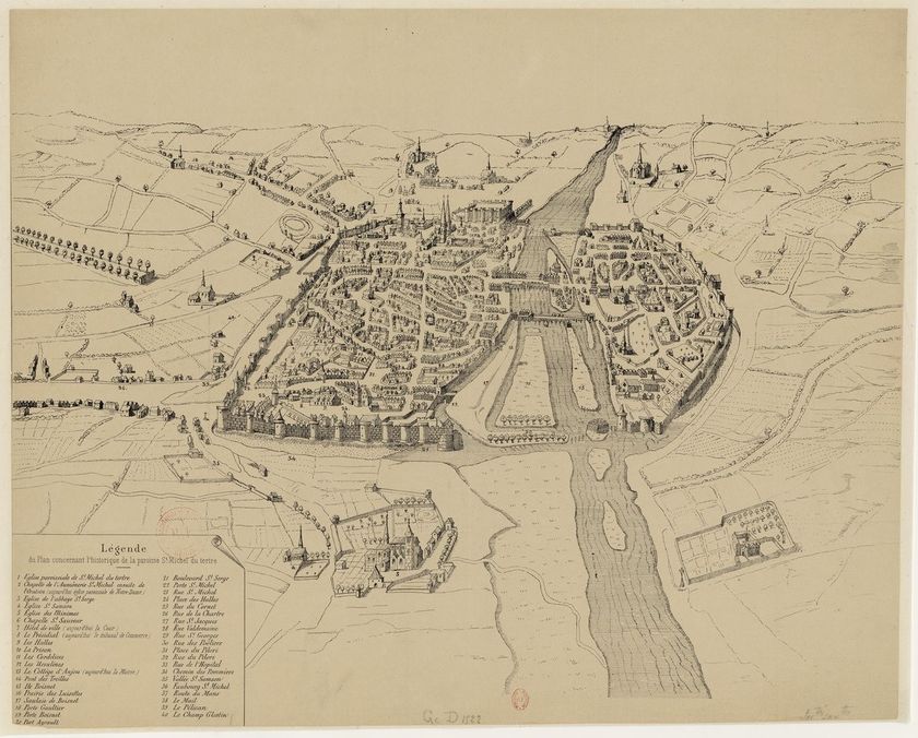 Plan d'Angers au XVIe siècle.