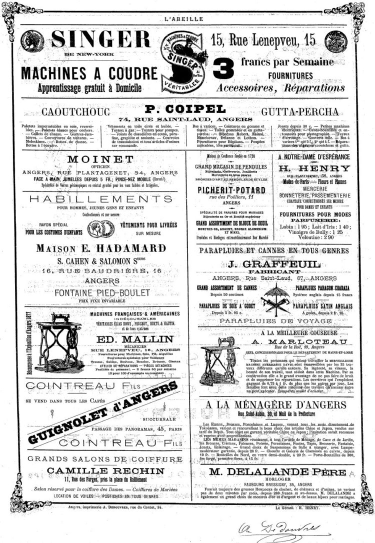 Page 4 du périodique L'Abeille du 27 mars 1880.