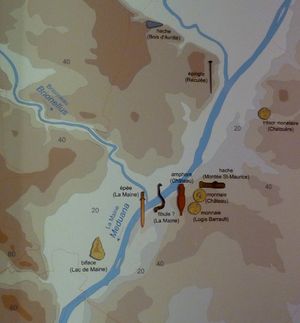 Plan des découvertes protohistoriques exposé au musée d'Angers.
