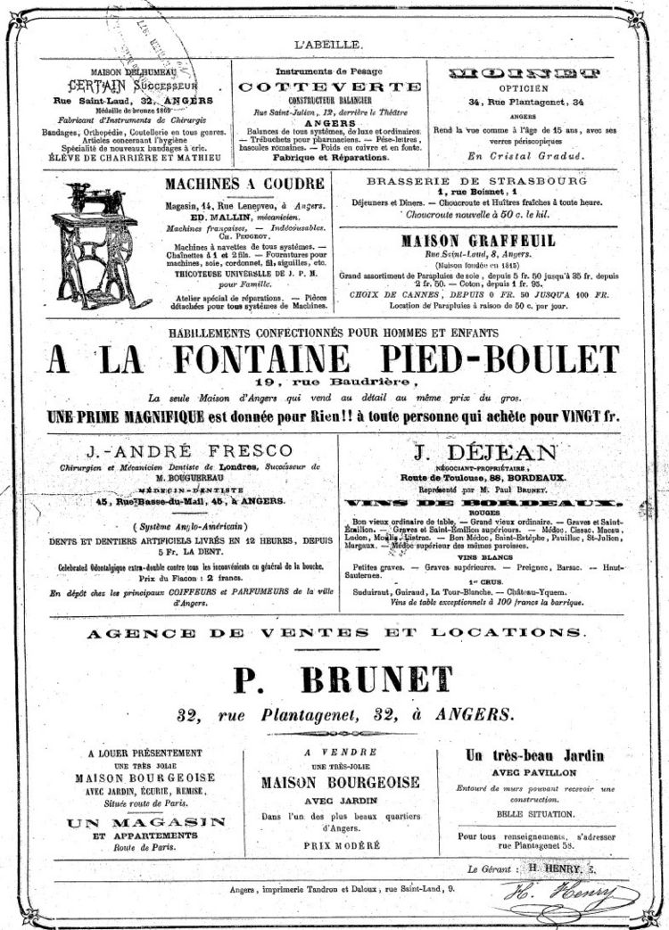 Page 4 du périodique L'Abeille du 3 février 1877.