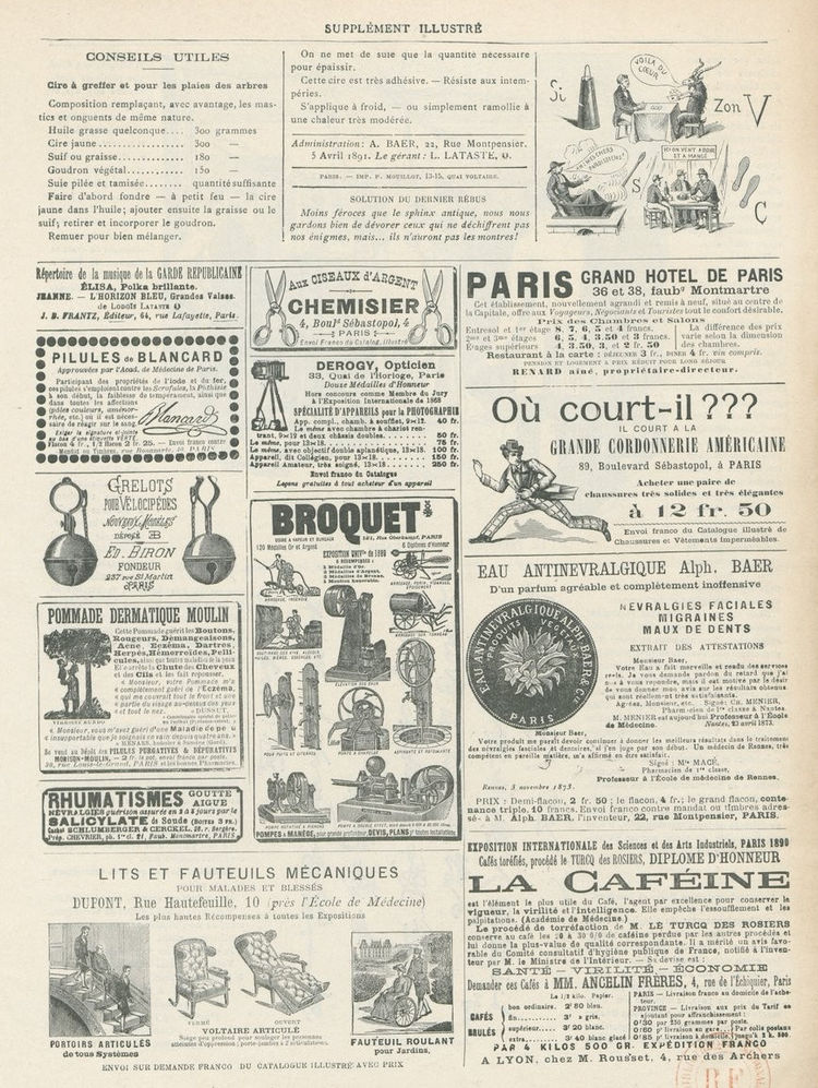 Page 4 du Supplément illustré du Journal de Cholet du 5 avril 1891.