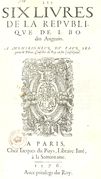 Bodin Jean - Les Six Livres de la République - 1576 - couverture.jpg