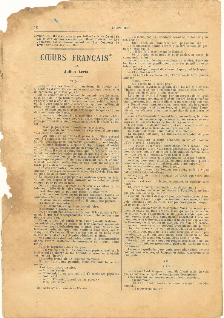 Page 2 du journal L'Ouvrier du 3 septembre 1913.