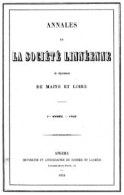 Annales de la Société linnéenne du département de Maine-et-Loire, couverture.