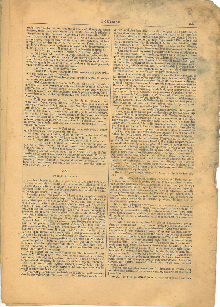 Page 3 du journal L'ouvrier du 20 octobre 1906.