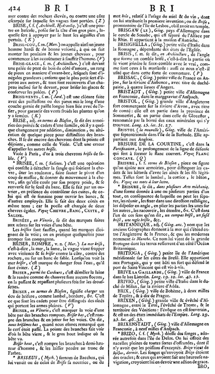 Page 424 du 2e tome de l’Encyclopédie de Diderot et d’Alembert.