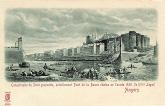 Effondrement du pont d'Angers en 1850.