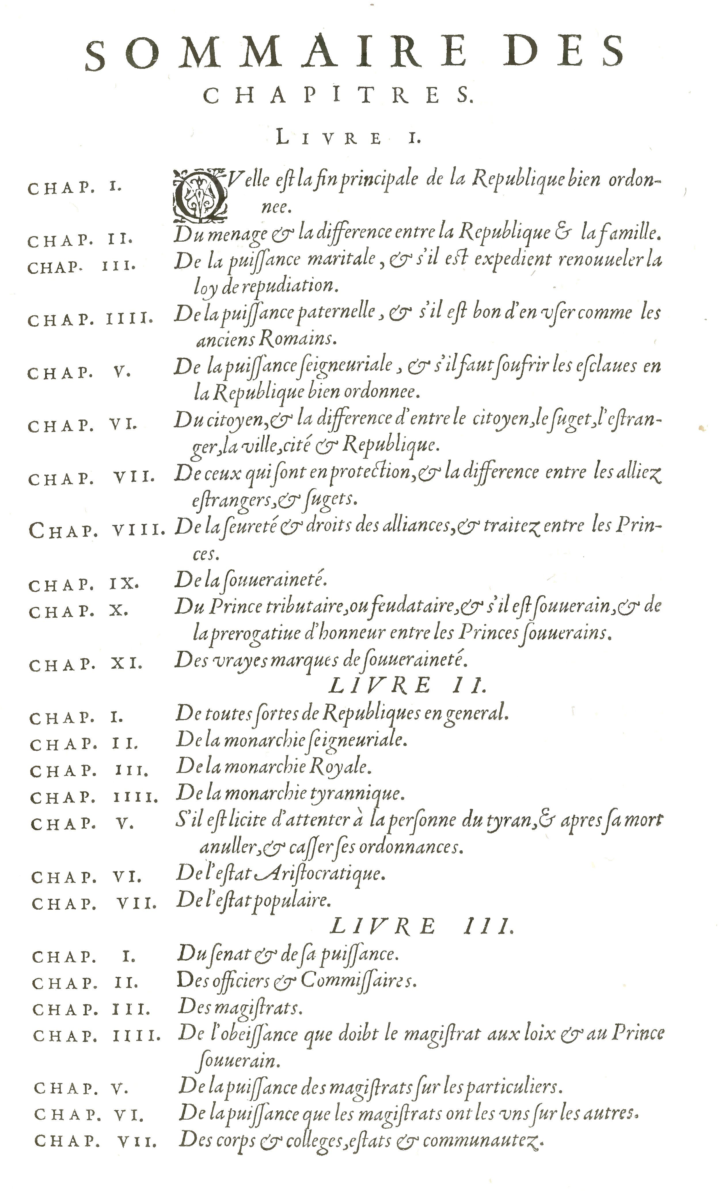 Page 19 de Les six livres de la République de Jean Bodin (1576).