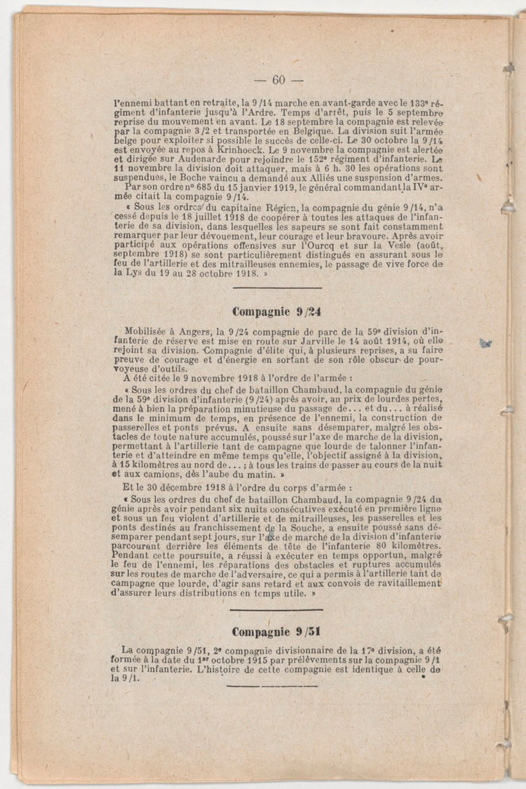 Page 60 de Historique du 6e régiment du génie - Guerre 1914 1918.