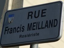 Photographie de la plaque de la rue Meilland à Angers.
