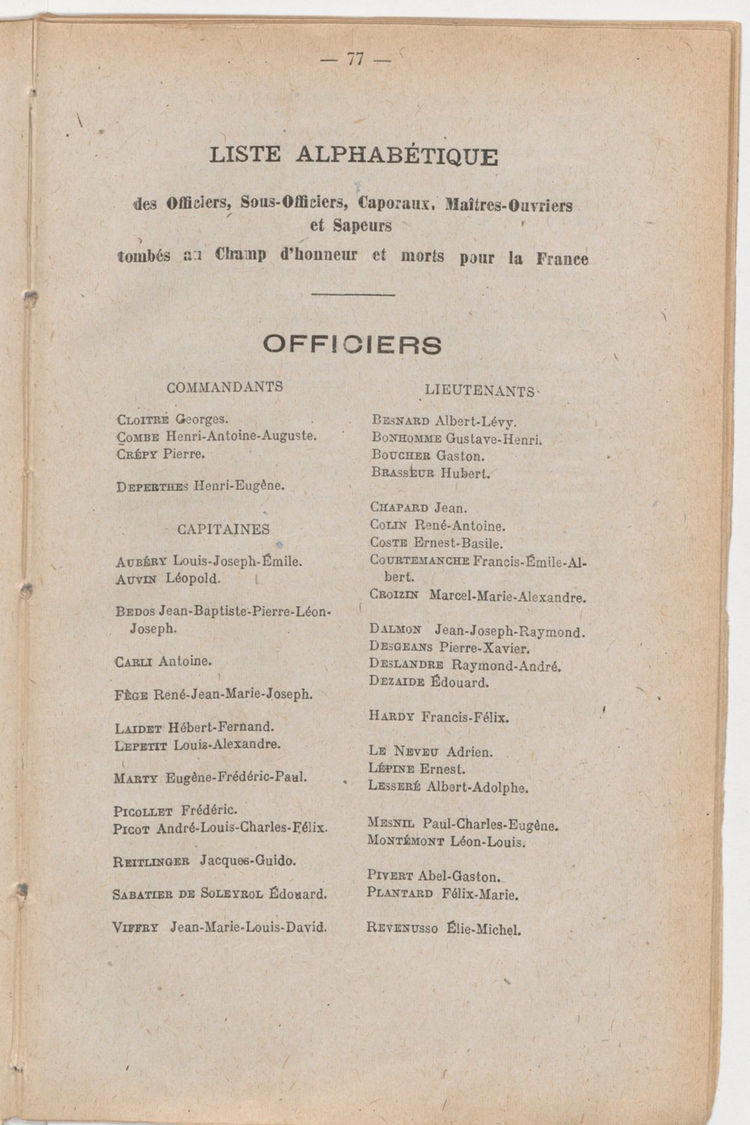 Page 77 de Historique du 6e régiment du génie - Guerre 1914 1918.