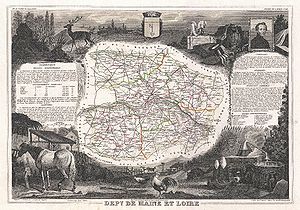 Carte du Maine-et-Loire (1852).