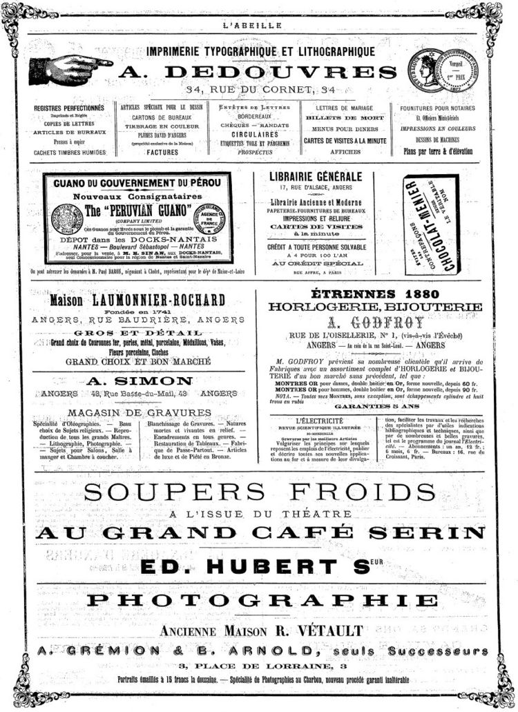 Page 3 du périodique L'Abeille du 27 mars 1880.