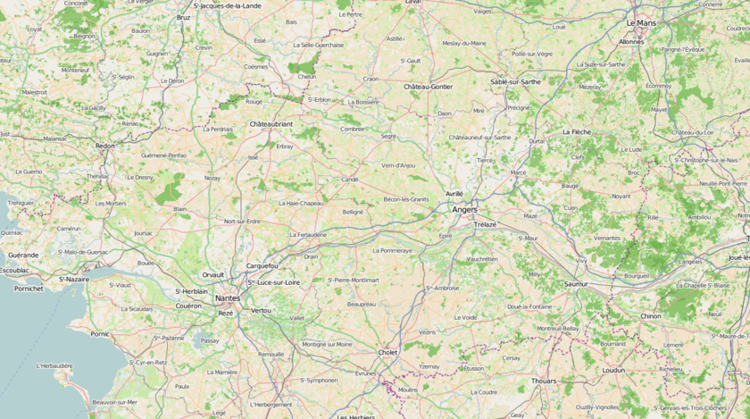 Carte du département de Maine-et-Loire.