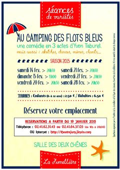 Affiche 2015 des séances de variétés à La Jumellière.