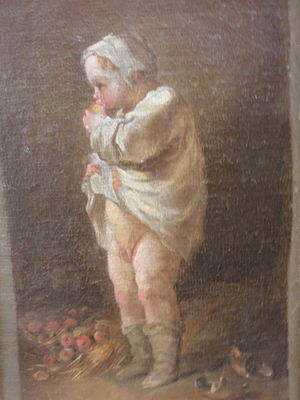 Le petit gourmand de pommes.